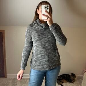BENCH: Gray Marled Cowl neck Sweatshirt